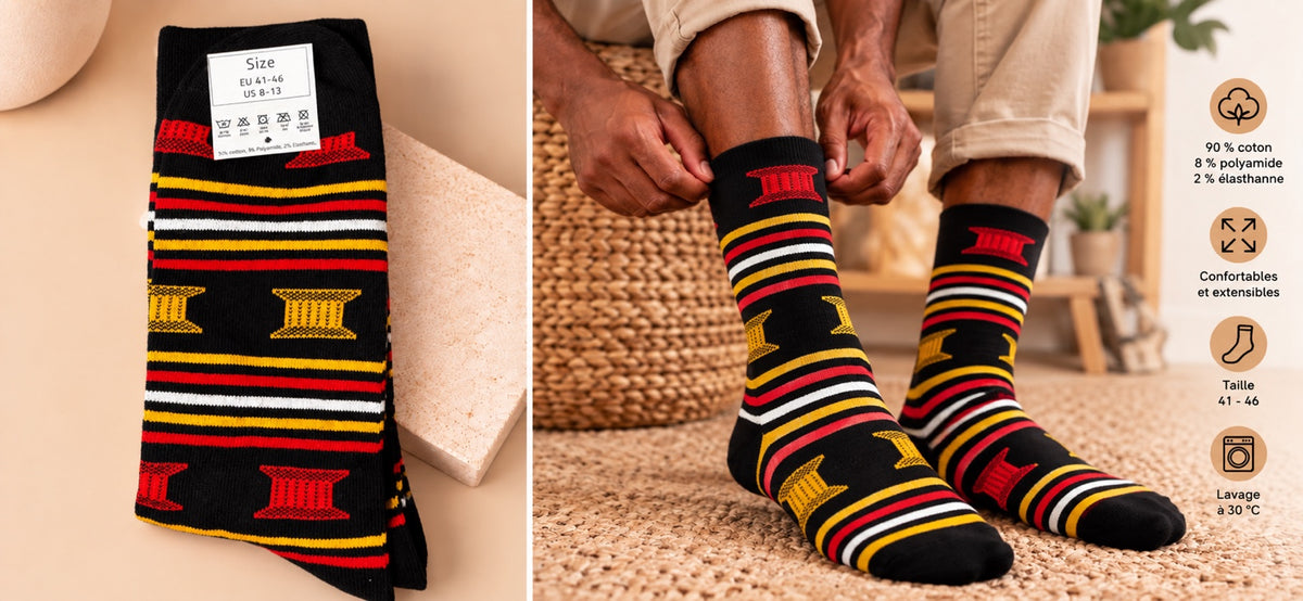 Chaussettes aux motifs africains