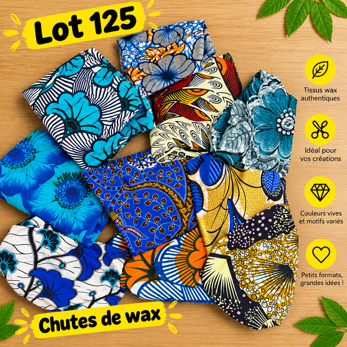 Lot de chutes de tissu wax - 125