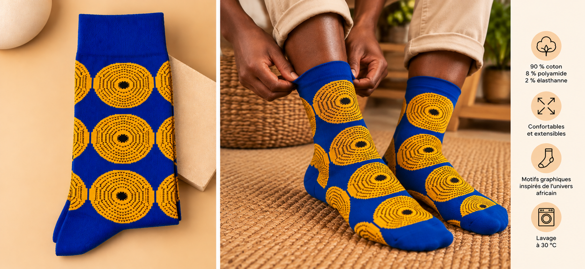 Chaussettes aux motifs africains