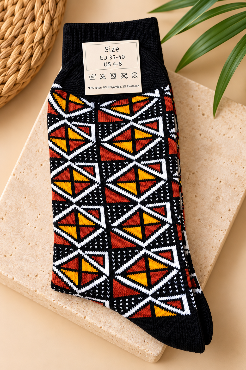 Chaussettes aux motifs africains