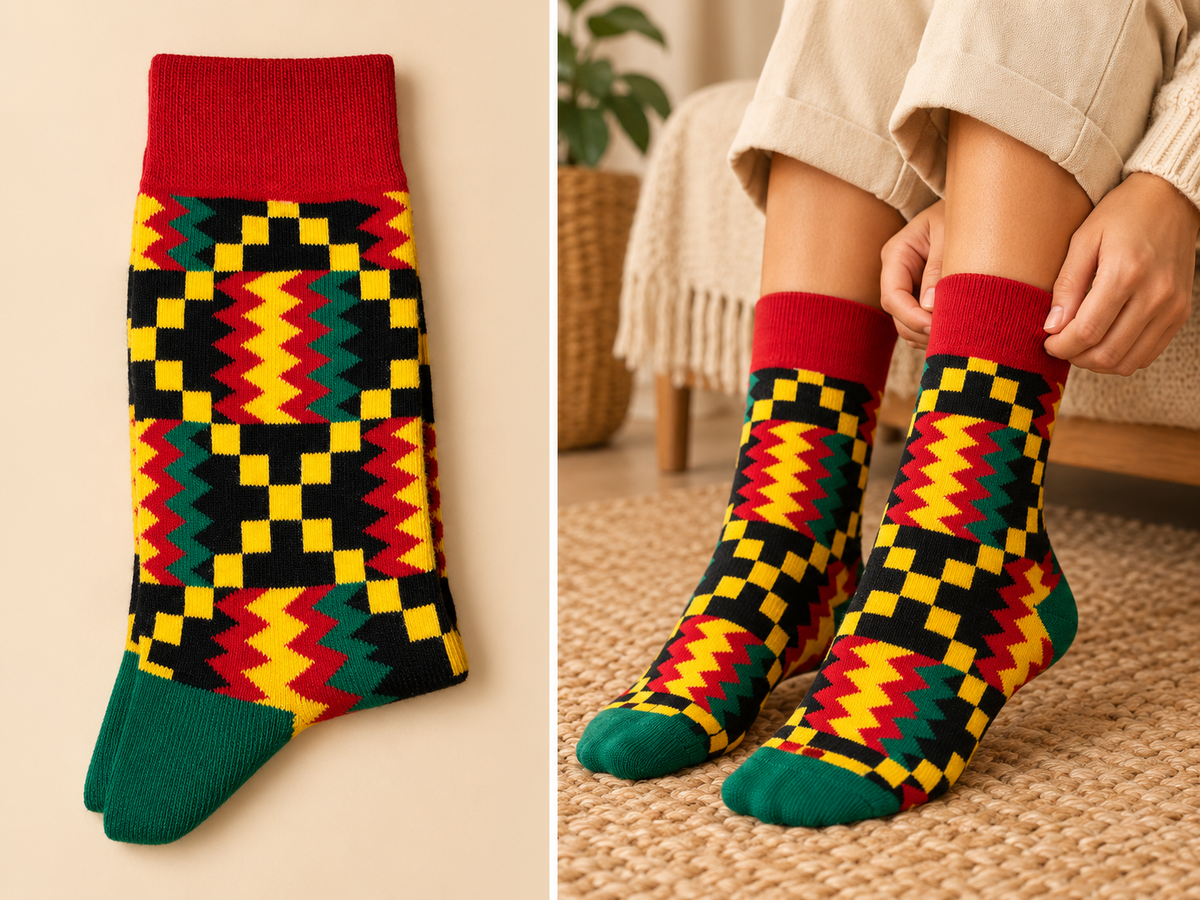 Chaussettes aux motifs africains