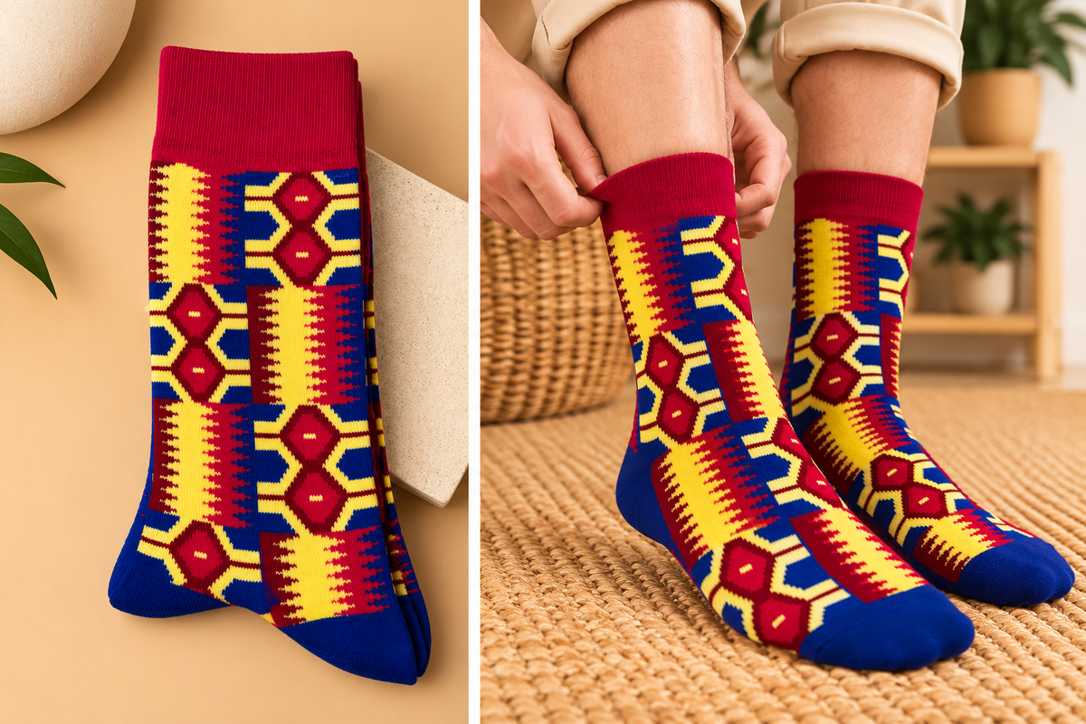 Chaussettes aux motifs africains