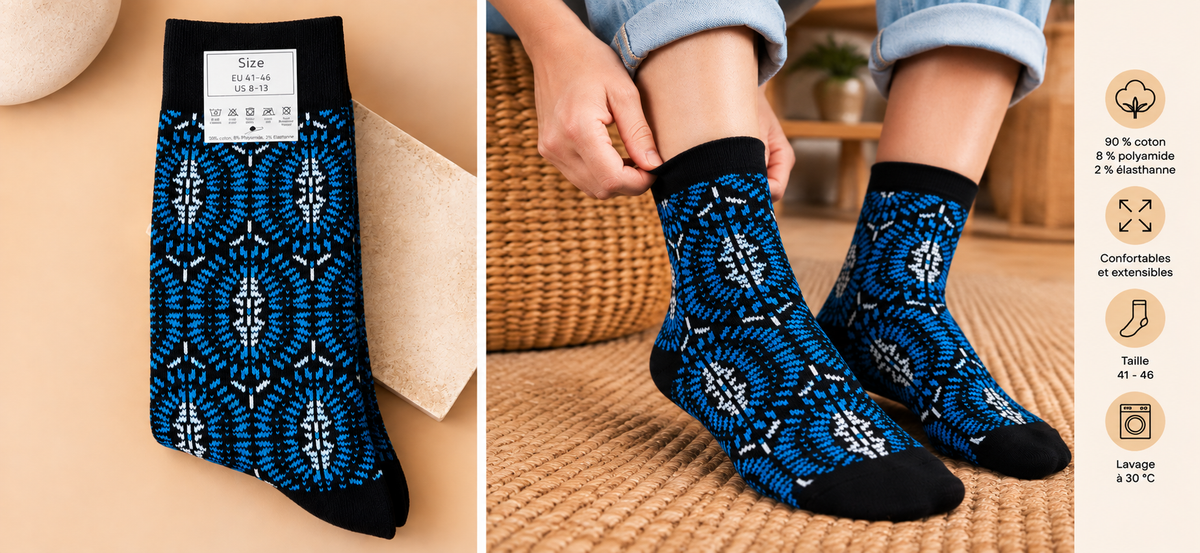 Chaussettes aux motifs africains