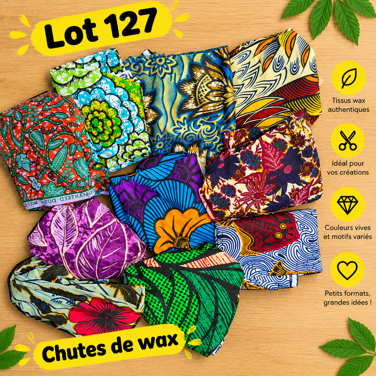 Lot de chutes de tissu wax - 127