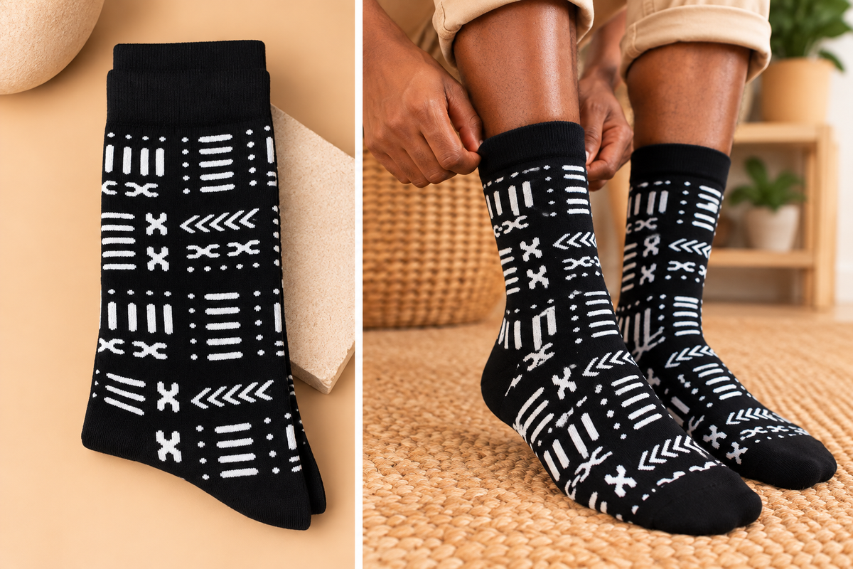 Chaussettes aux motifs africains