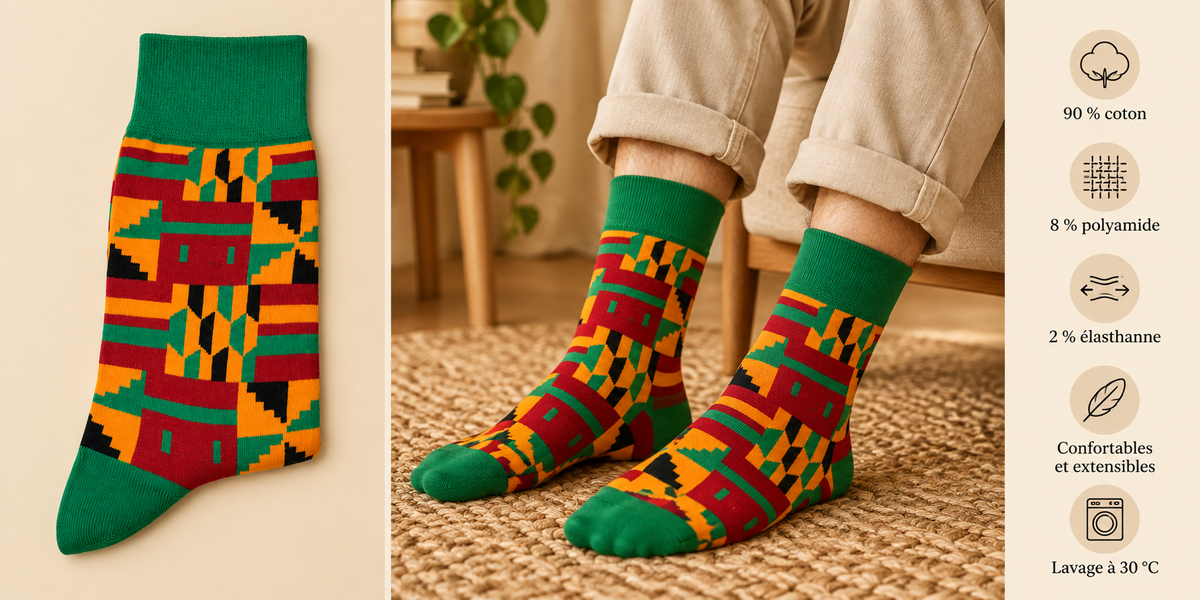 Chaussettes aux motifs africains