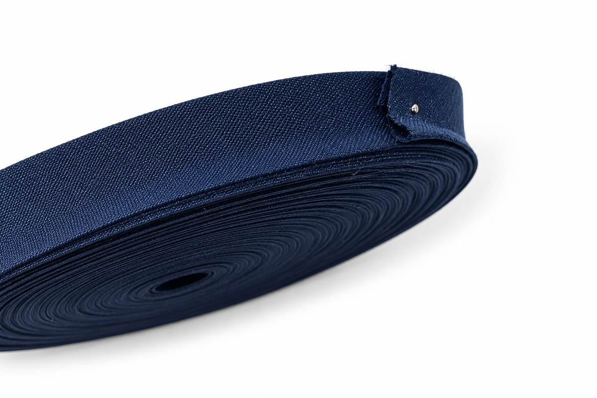 Rouleau biais coton - bleu marine