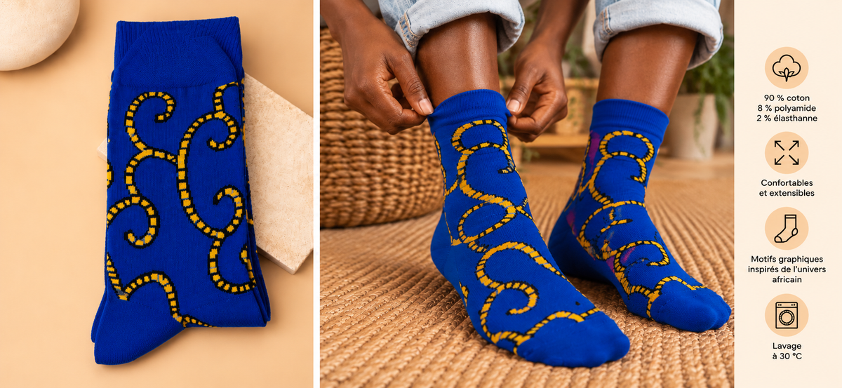 Chaussettes aux motifs africains