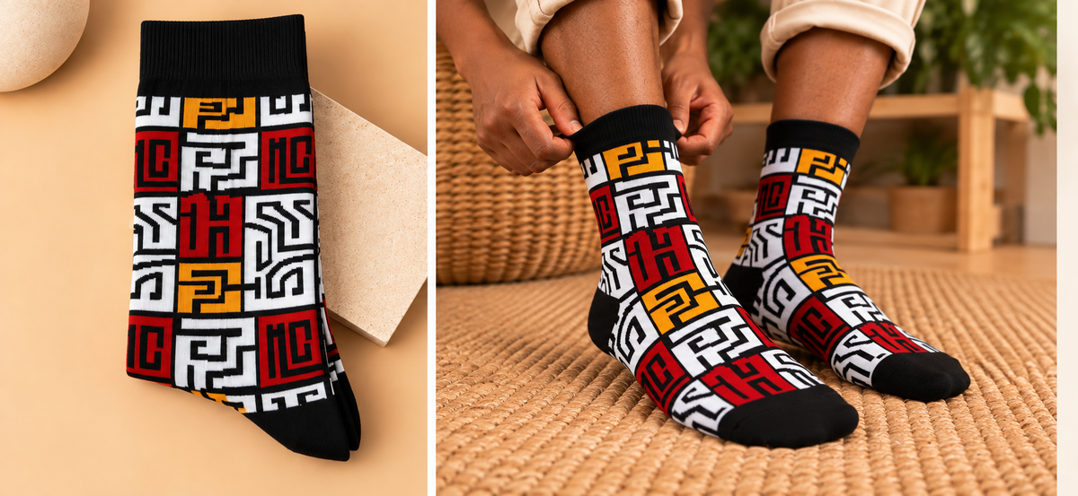 Chaussettes aux motifs africains