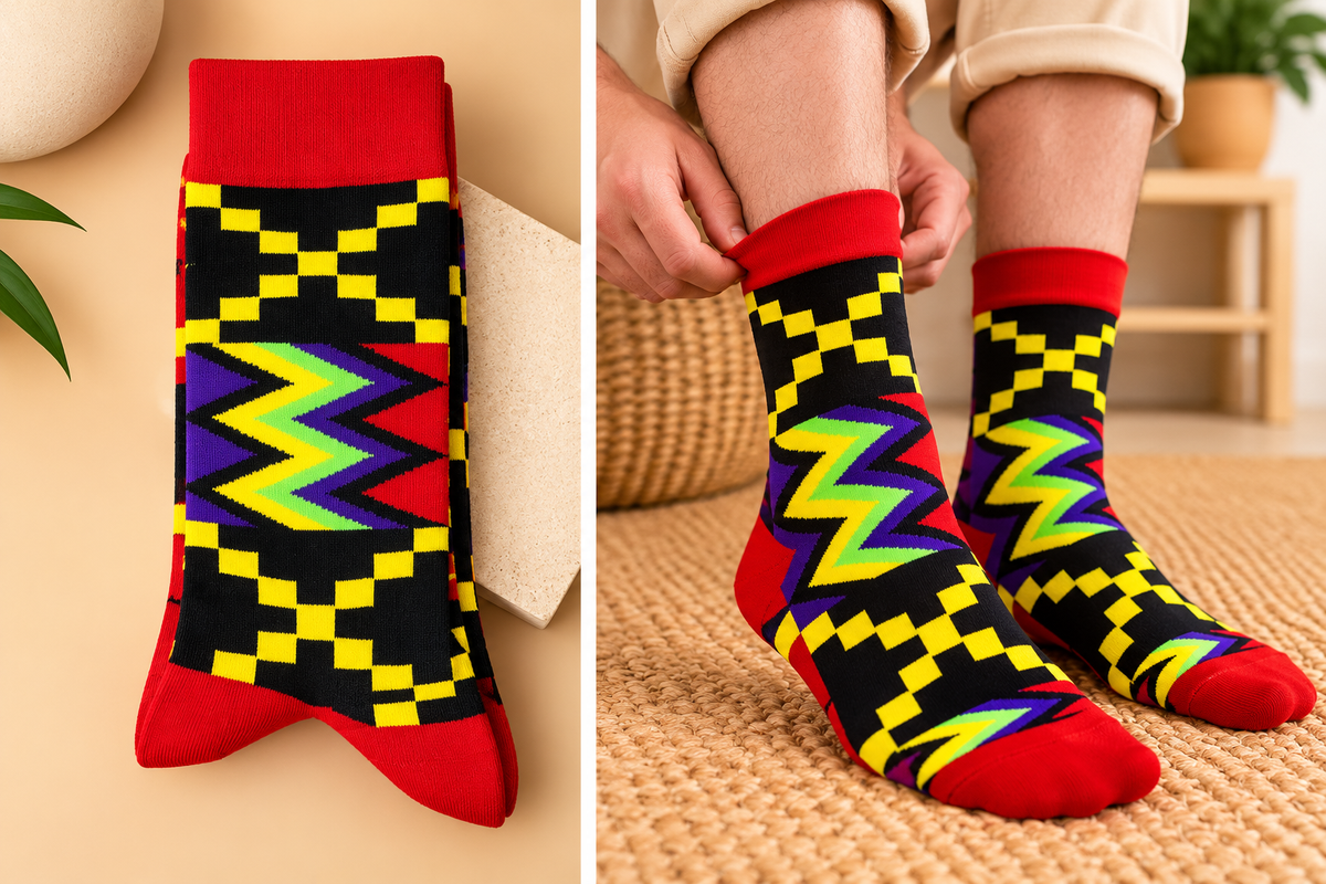 Chaussettes aux motifs africains