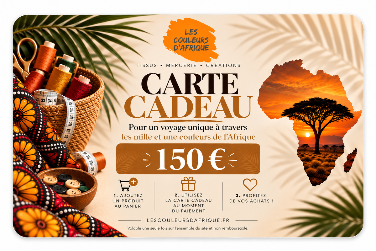 Offrez une carte cadeau Les Couleurs d’Afrique