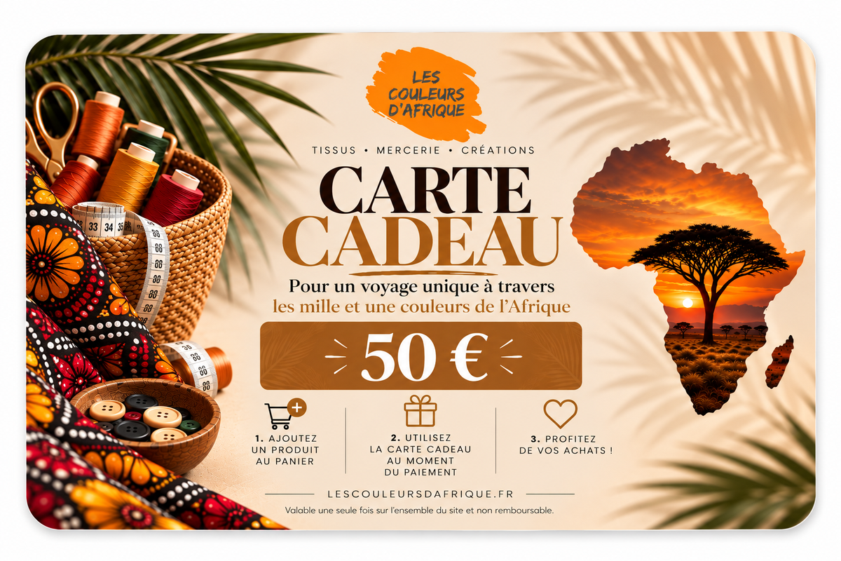 Offrez une carte cadeau Les Couleurs d’Afrique