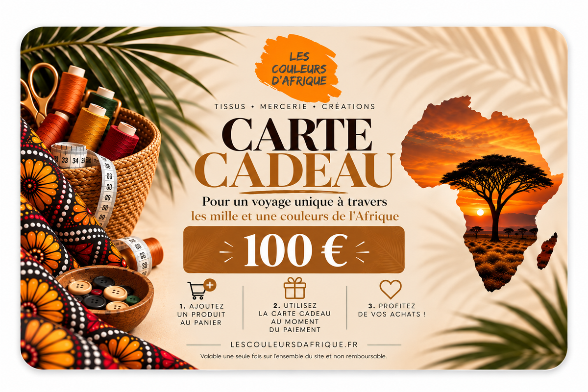 Offrez une carte cadeau Les Couleurs d’Afrique