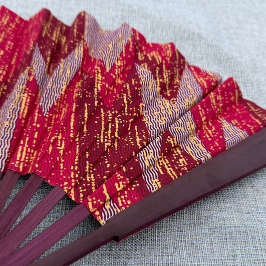 Éventail en wax & bois