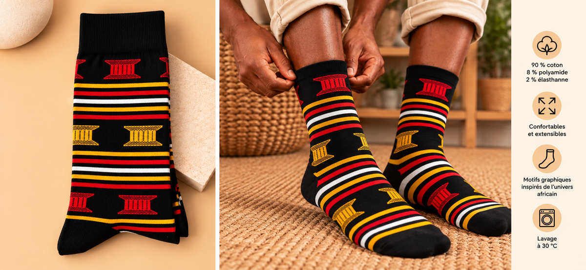 Chaussettes aux motifs africains