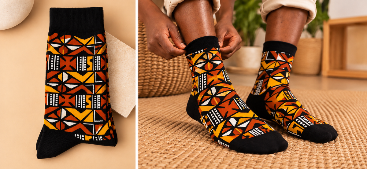Chaussettes aux motifs africains