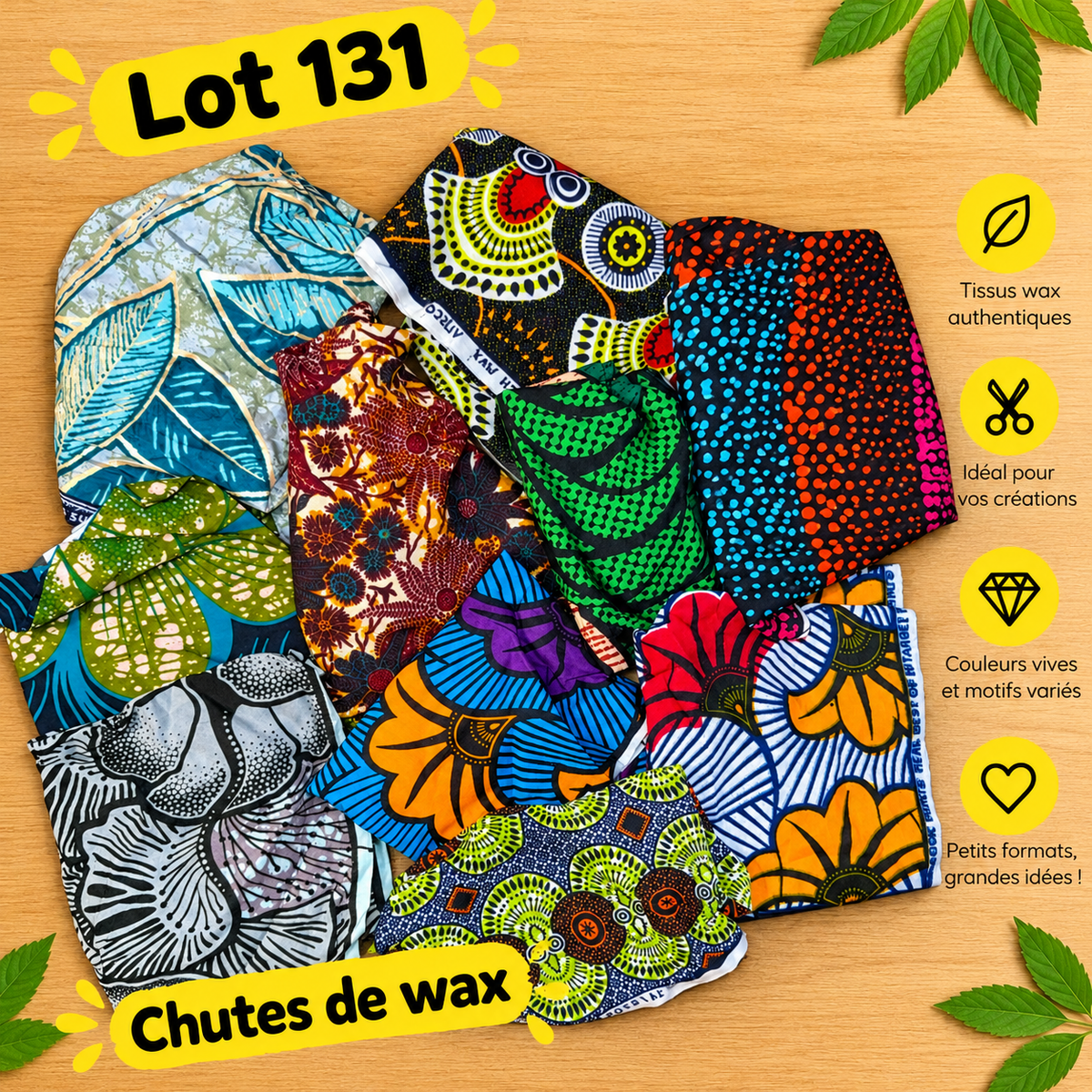 Lot de chutes de tissu wax - 131