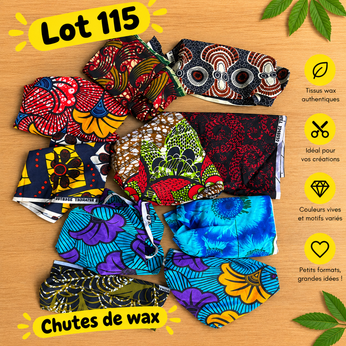 Lot de chutes de tissu wax - 115