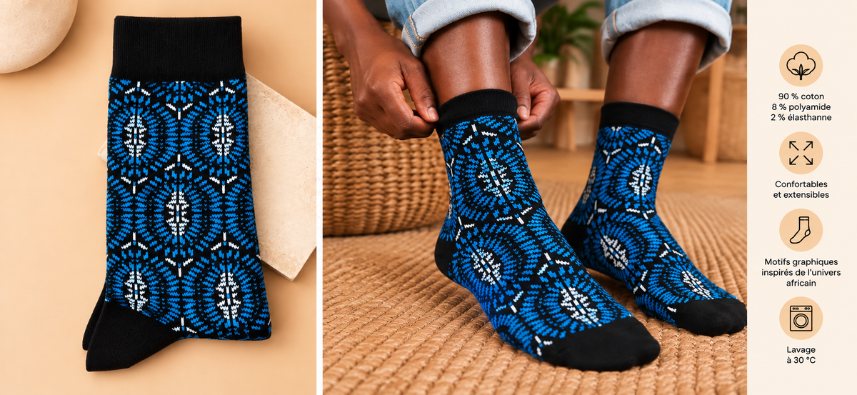 Chaussettes aux motifs africains