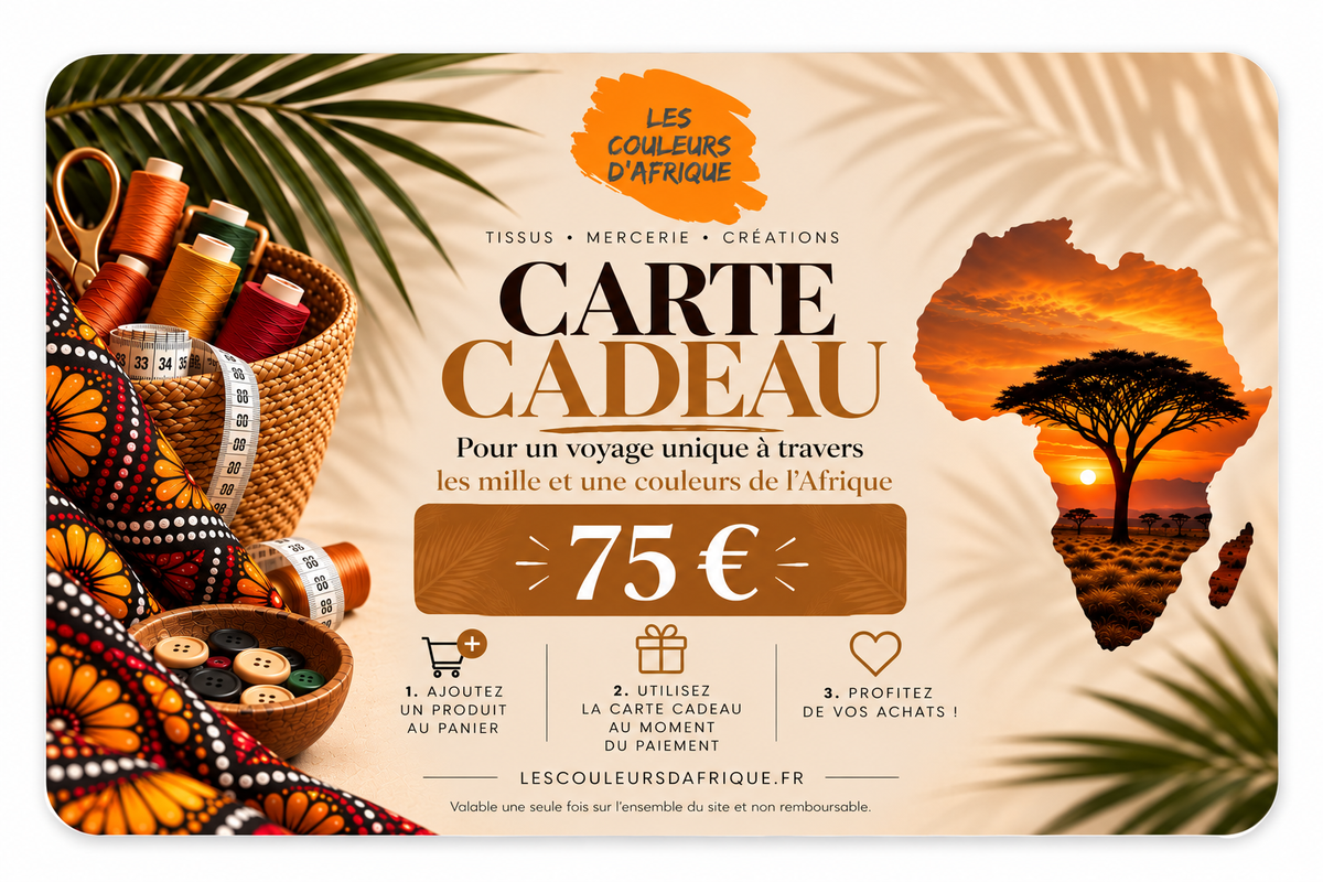 Offrez une carte cadeau Les Couleurs d’Afrique