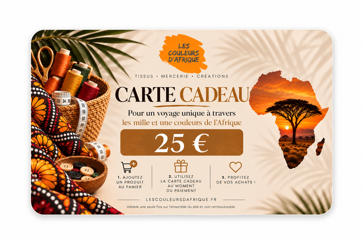 Offrez une carte cadeau Les Couleurs d’Afrique