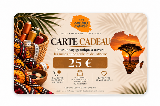 Offrez une carte cadeau Les Couleurs d’Afrique