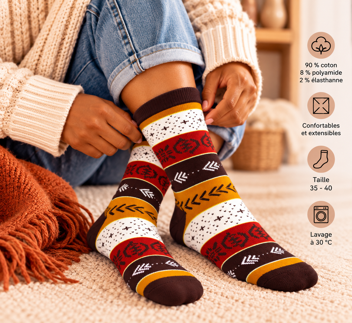 Chaussettes aux motifs africains