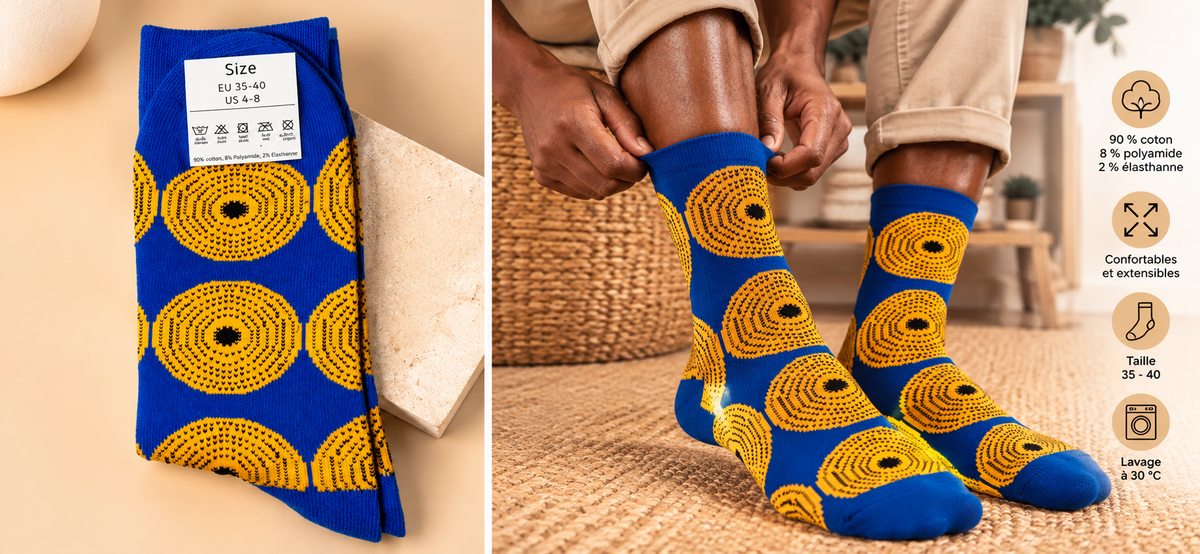 Chaussettes aux motifs africains
