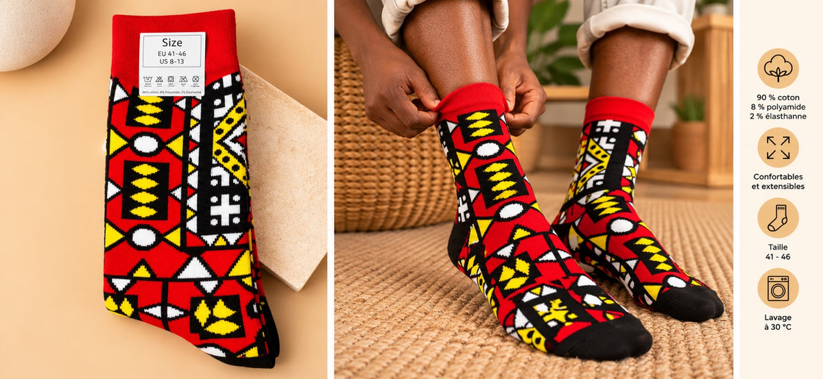 Chaussettes aux motifs africains