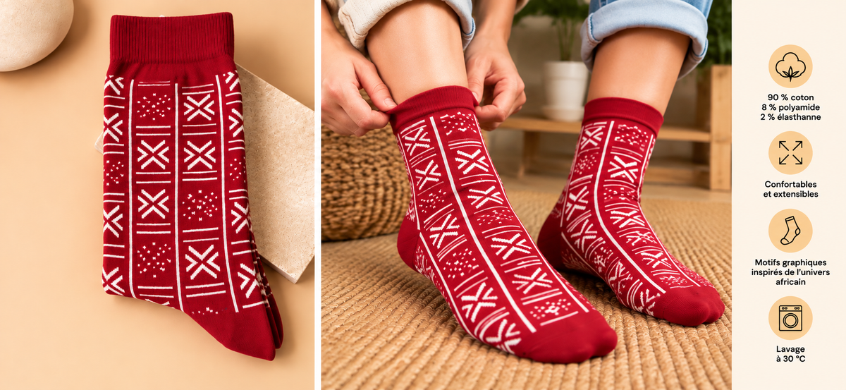 Chaussettes aux motifs africains