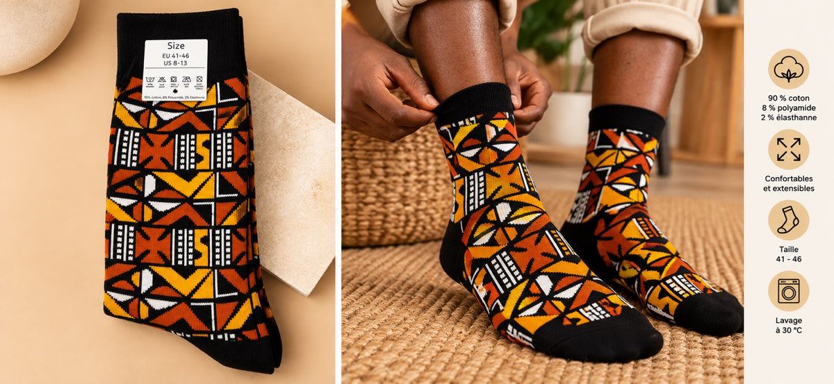 Chaussettes aux motifs africains